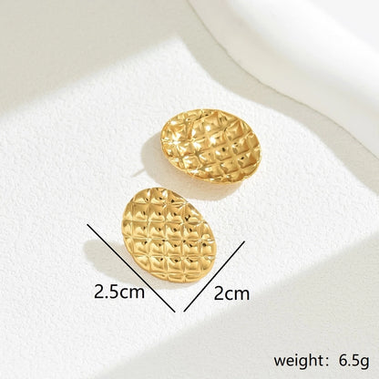 Retro Round Earrings [201 Stainless Steel, 18K Gold Plated]