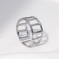 Anillo abierto rectangular hueco [acero inoxidable]