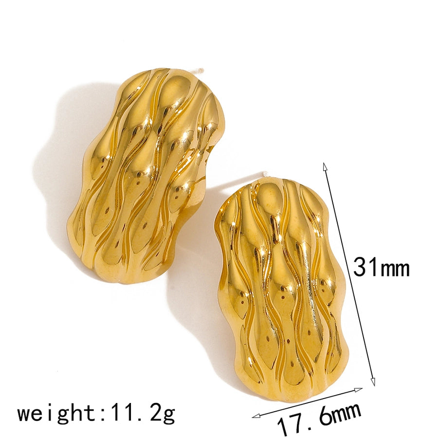 Mix Designs Earrings [304 Stainless Steel,18K Gold Plated]