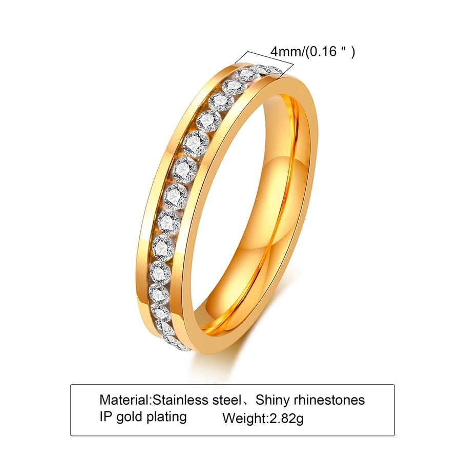 Circle Band Zircon Ring [304 Stainless Steel]