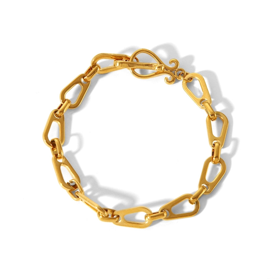 Gocce di bracciale/collana/gioielli a catena cavo [acciaio inossidabile 304, oro 18K placcato]