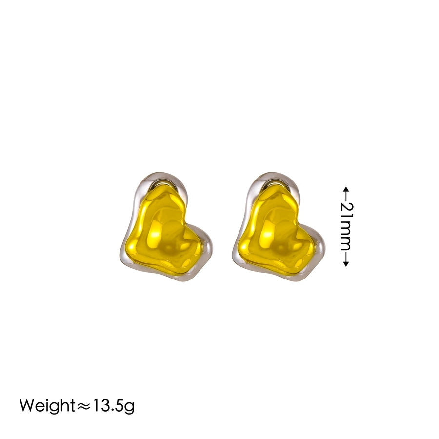 Gold and Silver Contrast Earrings [ Stainless Steel, 18K Gold Plated]