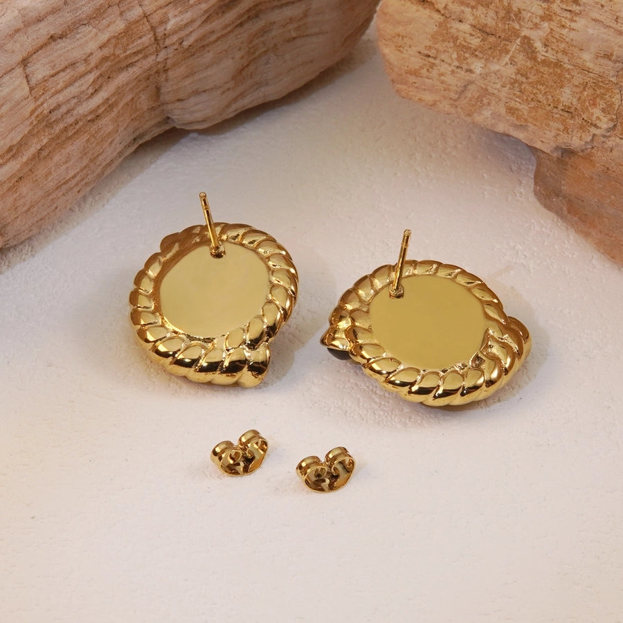 Vintage Style Acrylic Earrings [304 Stainless Steel,18K Gold Plated]