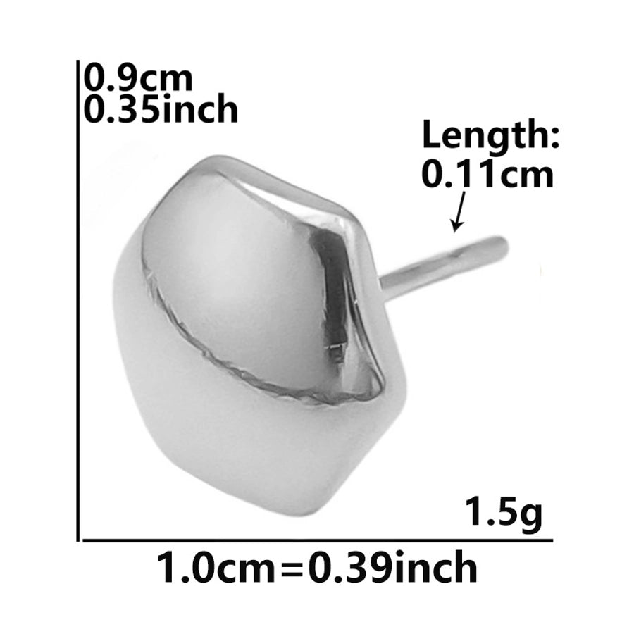 Ploché kulaté náušnice [304 nerezové oceli, 18k zlaté polohované]