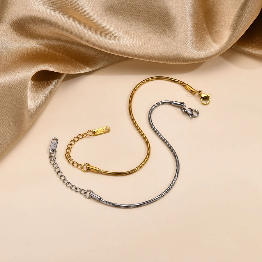 Thin Chain Bracelets [201 Stainless Steel, 18K Gold Plated]