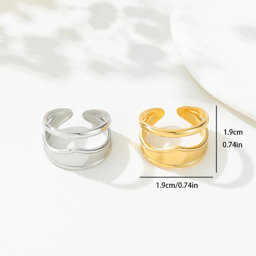 Asymmetrische ring [304 roestvrij staal 18K vergulde goud]