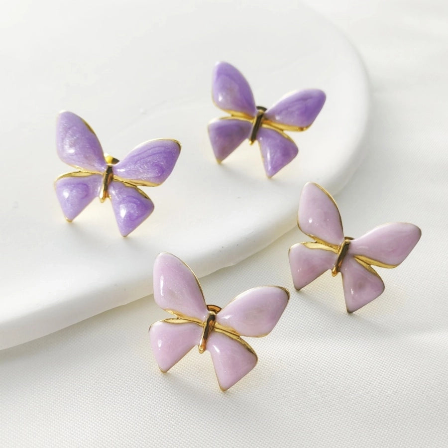 Butterfly Earrings [304 Stainless Steel, 18K Gold Plated]