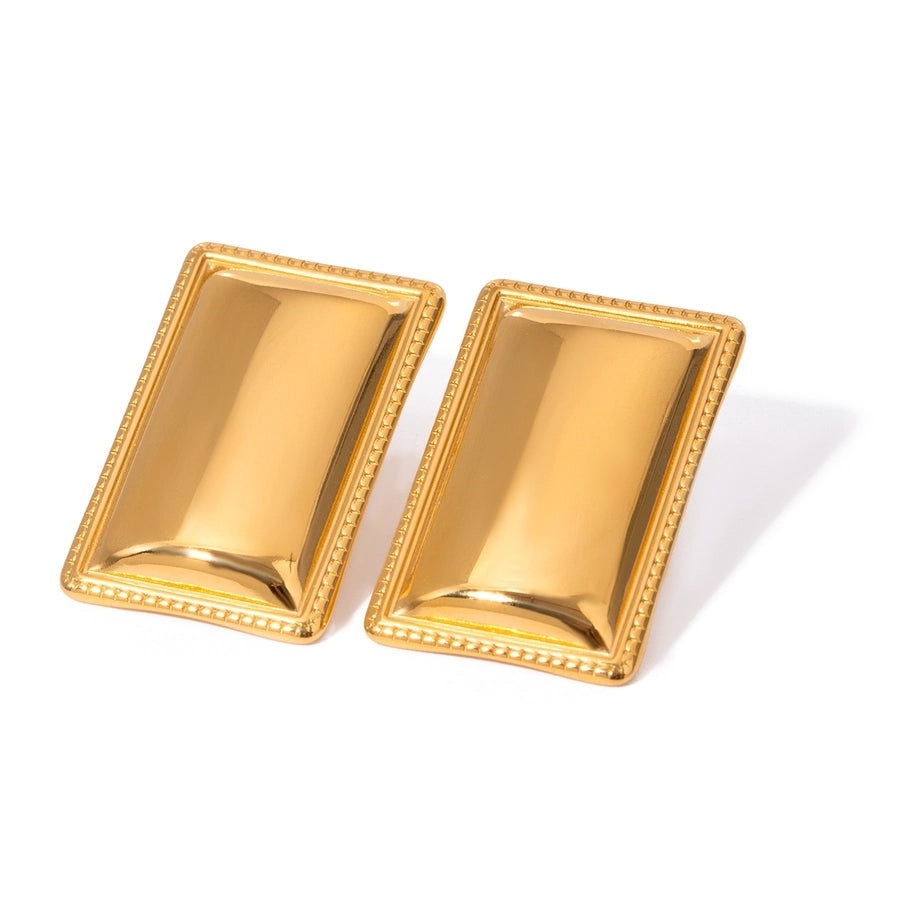 Boucles d'oreilles rectangulaires [304 en acier inoxydable]