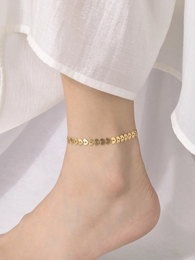 Leaves Anklet [201 Stainless Steel, 18K Gold Plated]