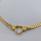 Collar de gargantilla de corazón hueco [304 acero inoxidable, 18k de oro chapado]