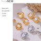 British Style Round Artificial Pearls eARRINGS [304 Stainless Steel,18K Gold Plated]