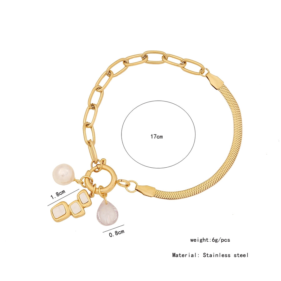 Symbols Box Chain Bracelet [304 Stainless Steel,18K Gold Plated]