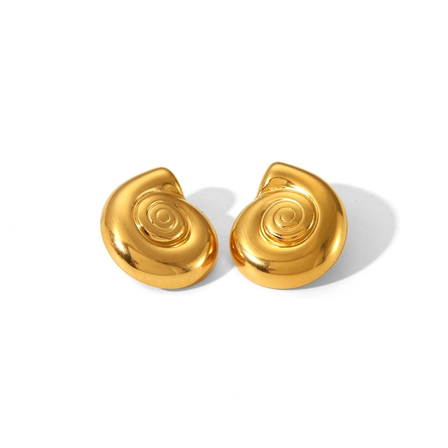 Pendientes de concha [304 acero inoxidable, 18k dorado chapado]