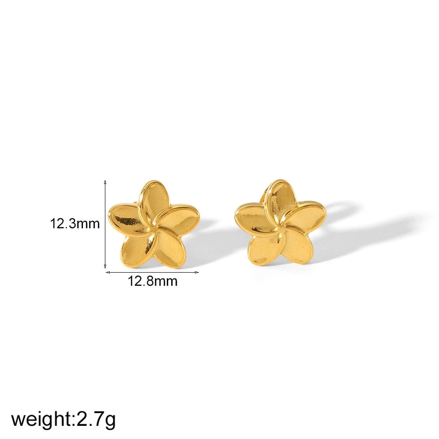 Projetos de mistura Brincos de queda de pétala de flores [304 Aço inoxidável]