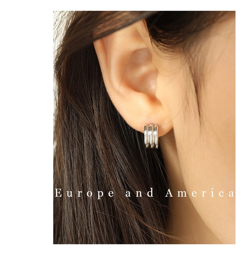 C de boucles d'oreilles de polissage de forme C [304 en acier inoxydable, 18 carats en or]