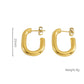 U Shaped Earrings [304 Stainless Steel,18K Gold Plated]