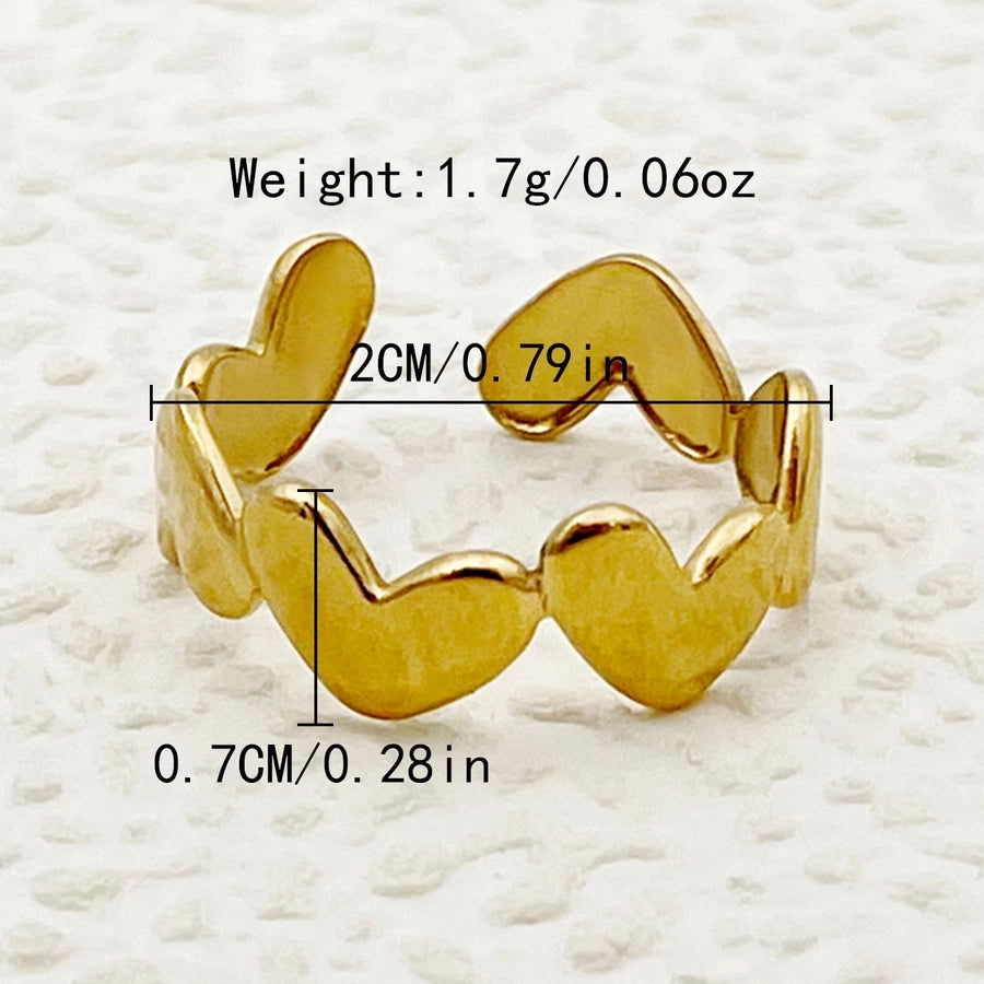 Heart Shape Ring [304 Stainless Steel 14K Gold Plated]