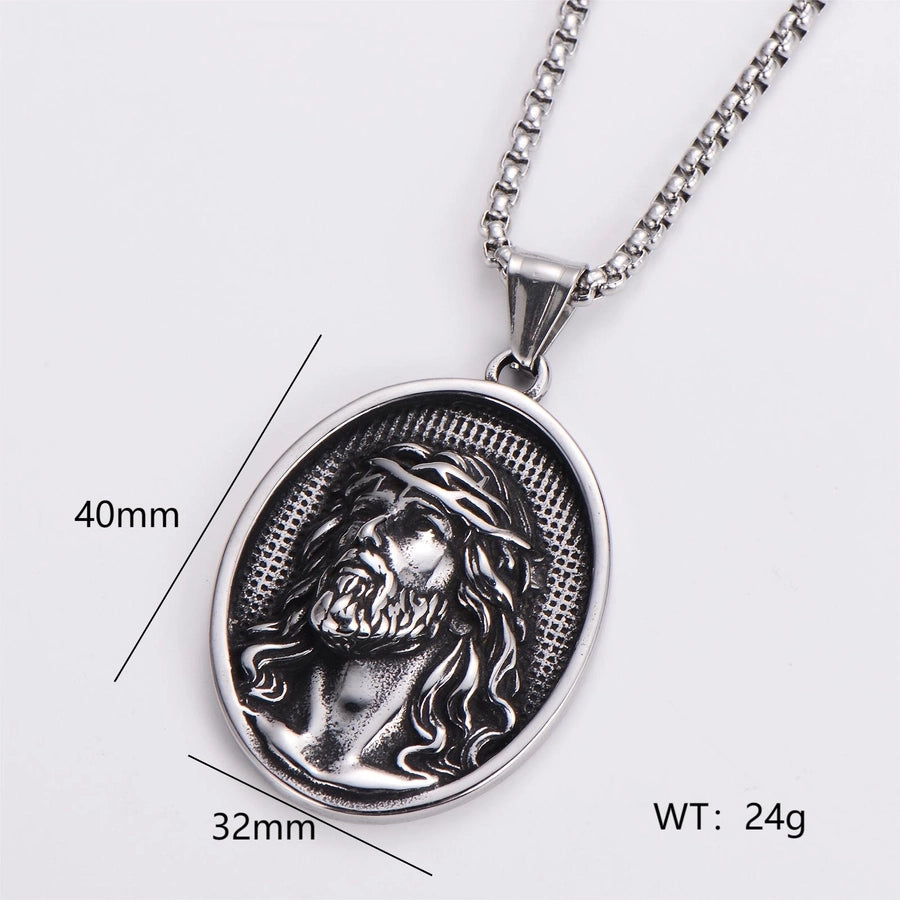 Exaggerated Punk Human Cross Pendant Necklace [304 Stainless Steel]