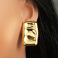 Matte Square Rectangle Earrings [304 Stainless Steel,18K Gold Plated]