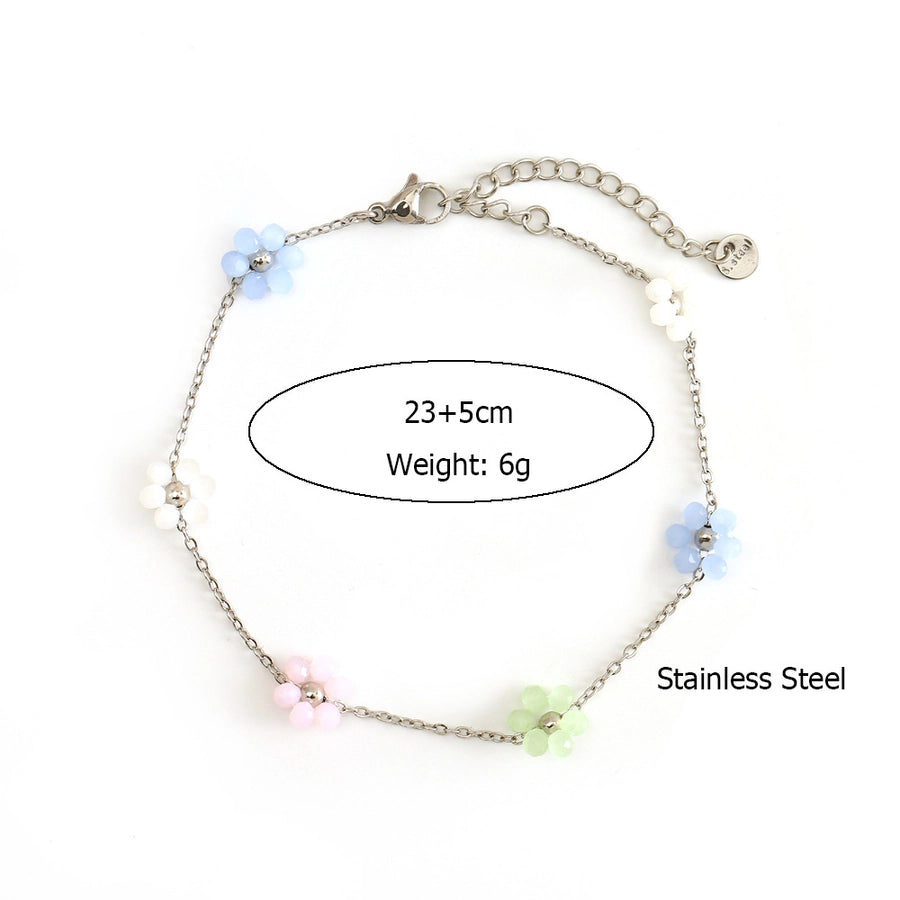 Colorful Flower Anklet [304 Stainless Steel]