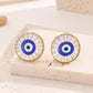 Blue Round Eye Resin Ear Studs [304 Stainless Steel]