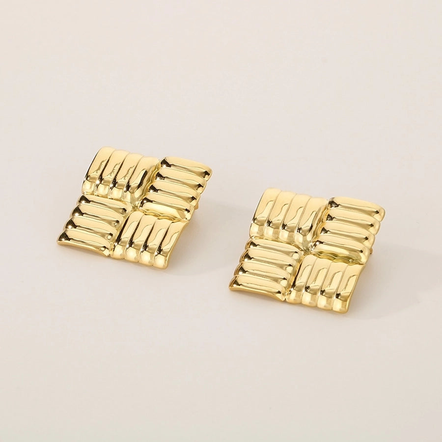 Big Square Earrings [304 Stainless Steel, 18K Gold Plated]