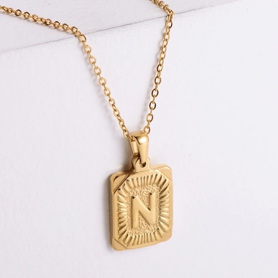 Simple Style Plating Letter Pendant Necklace [304 Stainless Steel,18K Gold Plated]