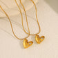 Heart Shape Zircon Necklace [304 Stainless Steel 18K Gold Plated]