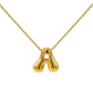 Letter Pendant Necklace [304 Stainless Steel,18K Gold Plated]