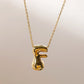 Letter Chain Pendant Necklace [304 Stainless Steel,18K Gold Plated]