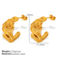 C Shape Solid Color Earrings [304 Stainless Steel,18K Gold Plated]