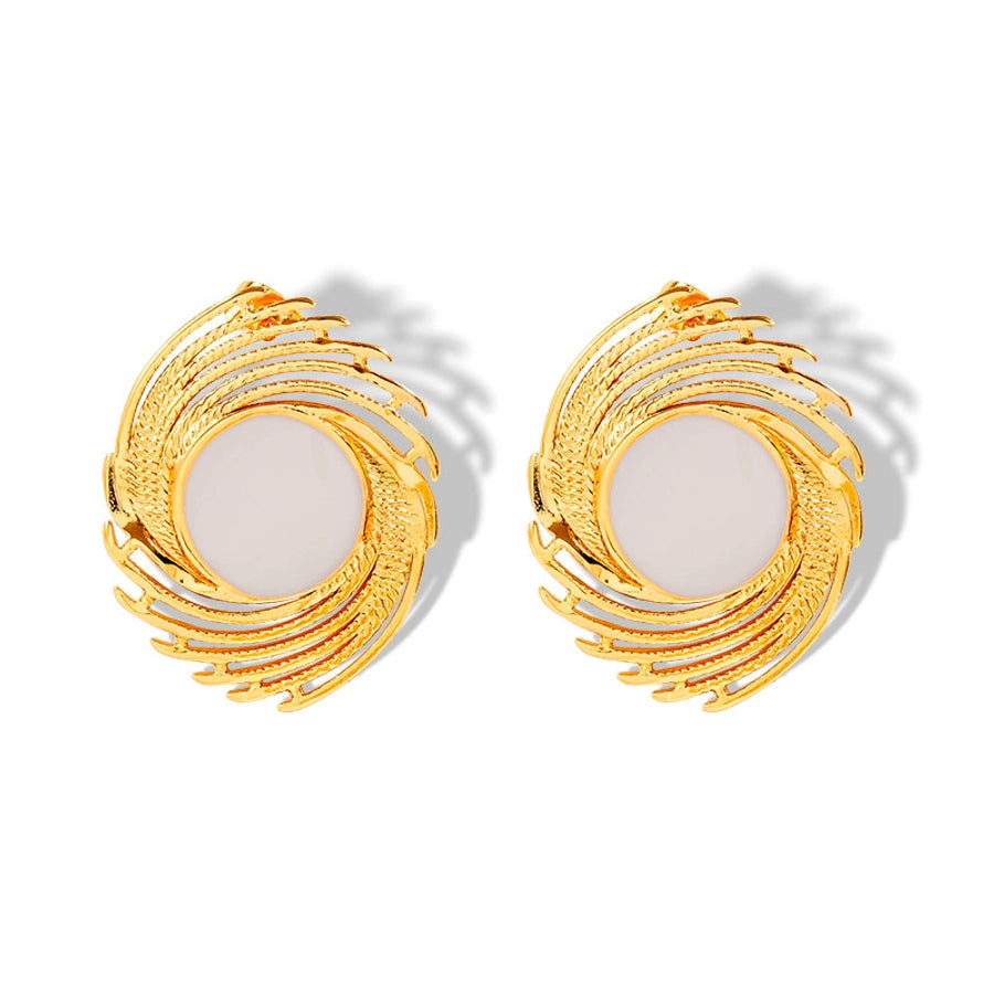 Colored Enamel Earrings [304 Stainless Steel,18K Gold Plated]