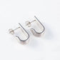 U shape Vertical Stripes Earrings [304 Stainless Steel,18K Gold Plated]