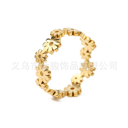 pastoral flower stainless steel polishing rings