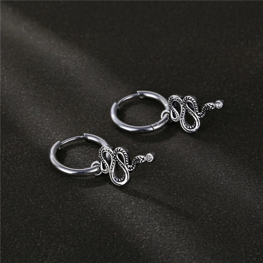 Boucles d'oreilles de drop de serpent [acier inoxydable]