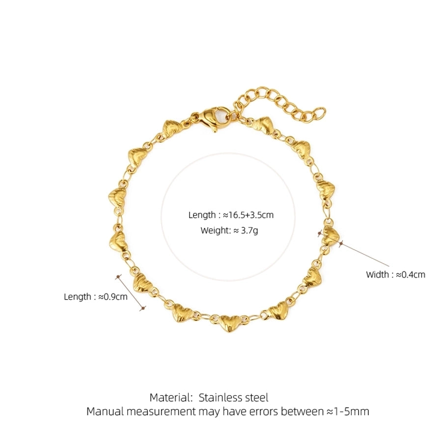 Visa širdies formos apyrankė/karoliai [304 Nerūdijantis plienas, 18k aukso padengtas]