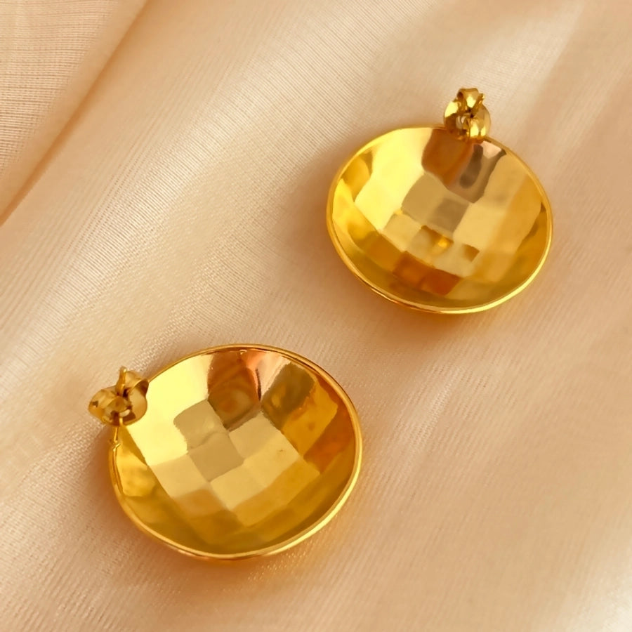 Round Ball Earrings [304 Stainless Steel,18K Gold Plated]