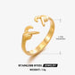 Heart Shape Open Ring [304 Stainless Steel 18K Gold Plated]