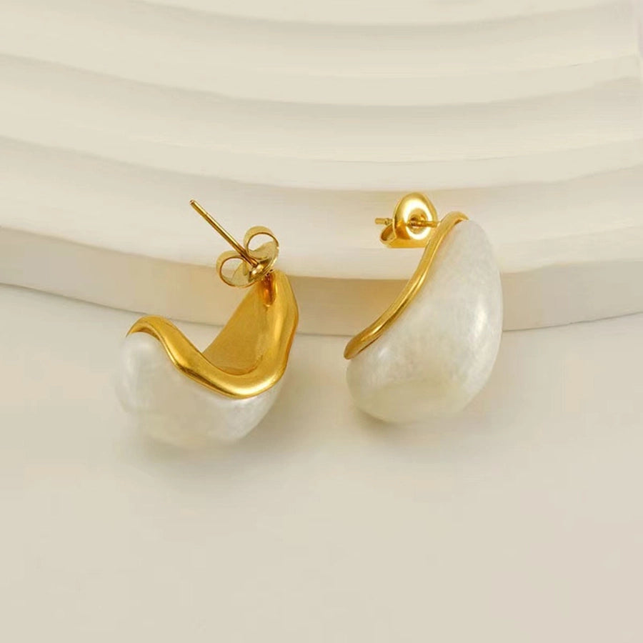 Water Droplets Resin Earrings [304 Stainless Steel,18K Gold Plated]