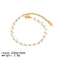 Round Natural Stone Bracelet/Anklet/Necklace [304 Stainless Steel,18K Gold Plated]