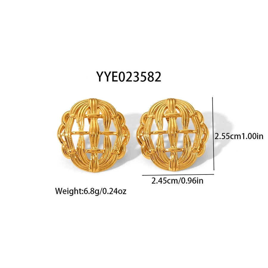 Mix Designs Earrings [304 Stainless Steel,18K Gold Plated]