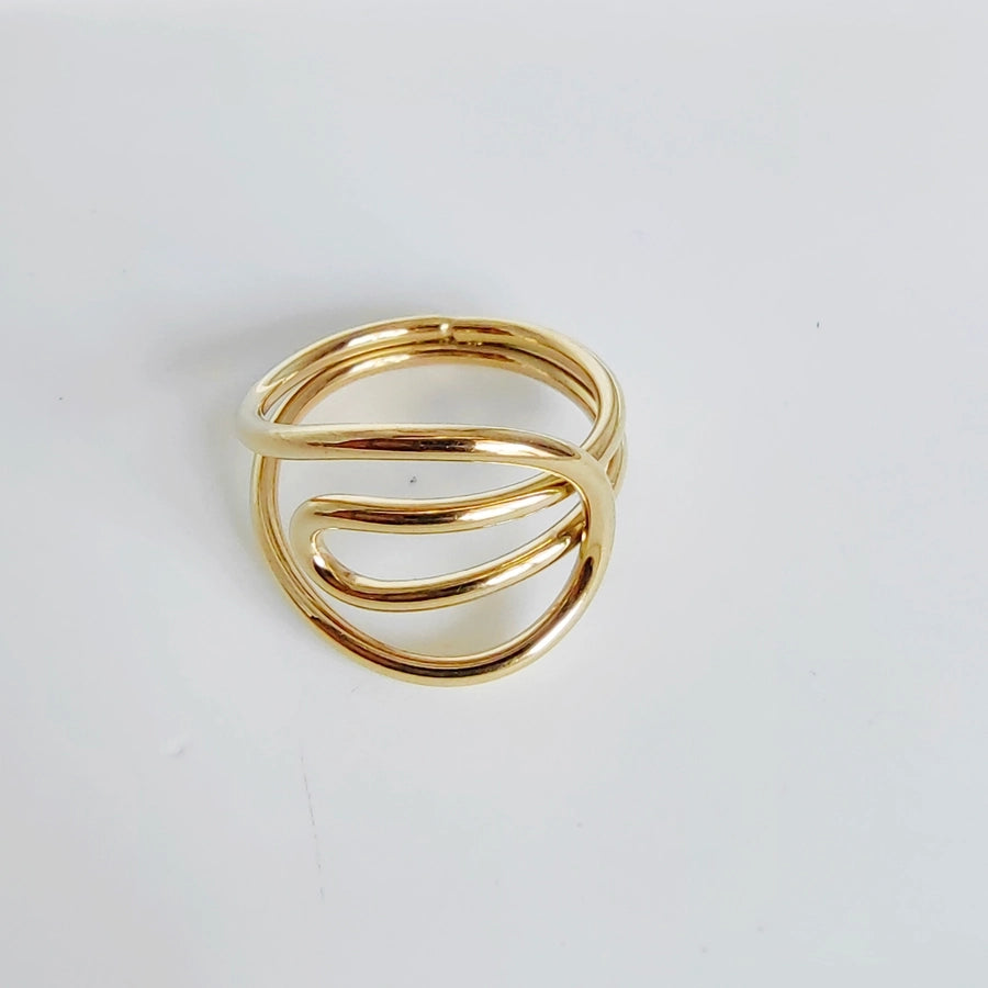 Solid Color Lines Ring [304 Stainless Steel]