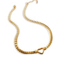 Heart Shape Snake Chain Bracelet/Necklace [304 Stainless Steel,18K Gold Plated]