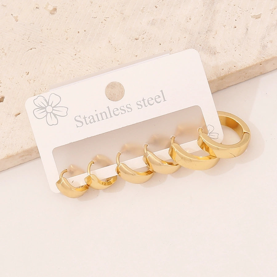 Gold Hoop Earrings [304 Stainless Steel, 18K Gold Plated]