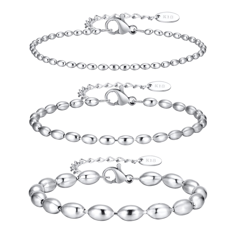 Beaded Chain Bracelets [304 Stainless Steel]