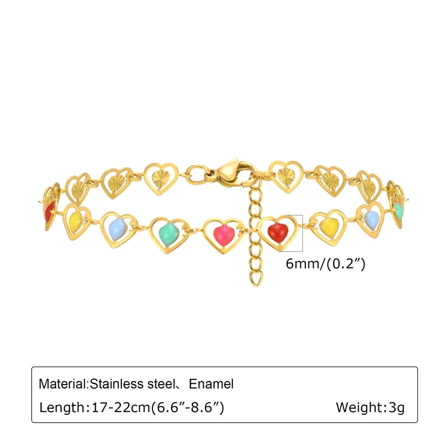 Cherry/Heart/Flower Bracelets [201 Stainless Steel,18K Gold Plated]