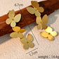 Long Triple Butterfly Drop Earrings [304 Stainless Steel,18K Gold Plated]