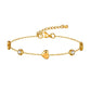 Heart Shape Zircon Bracelet [201 Stainless Steel, 18K Gold Plated]