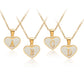 Letter Shell Heart Pendant Necklace [304 Stainless Steel,18K Gold Plated]