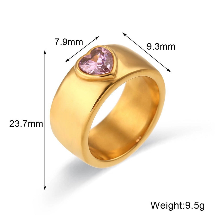 Jewelry Lady Geometric 304 Stainless Steel Zircon Plating Rings